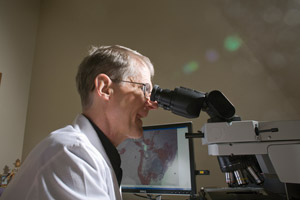 Dr. Richard Harruff, the chief medical examiner of King County in Washington state, at his office on Dec. 15, 2011. (Betty Udesen/ProPublica)